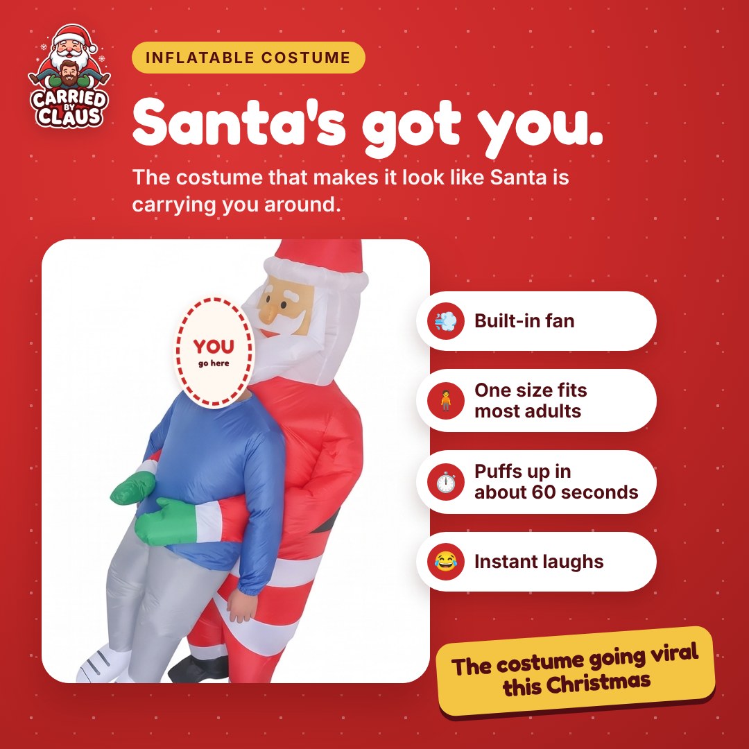 Carried by Claus — Inflatable Santa Costume